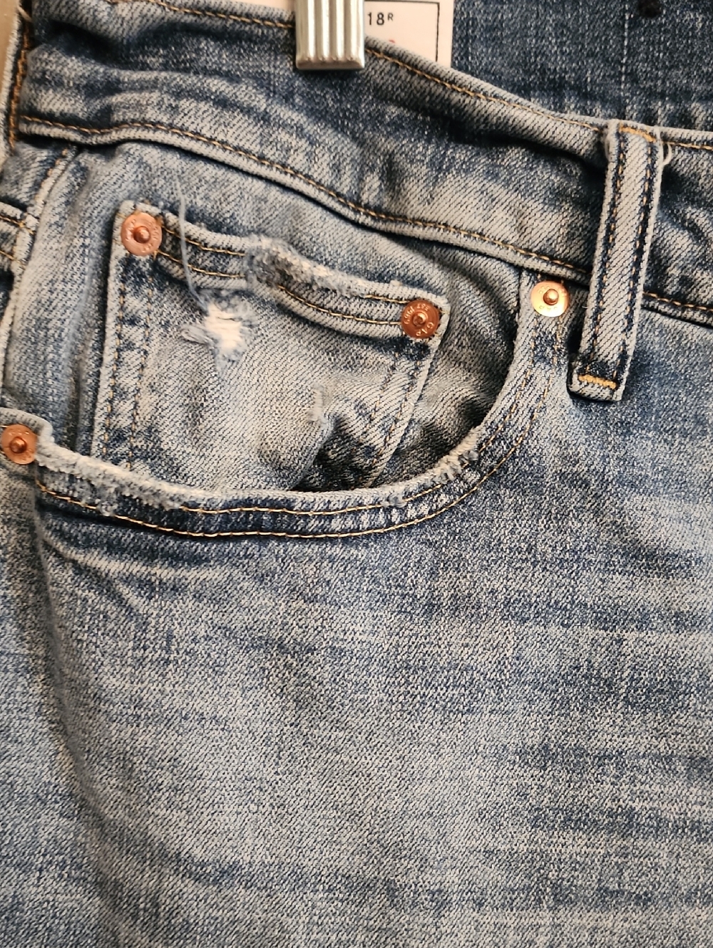 GAP Girlfriend Mid Rise Distressed Cropped Jeans - Picture 3 of 16